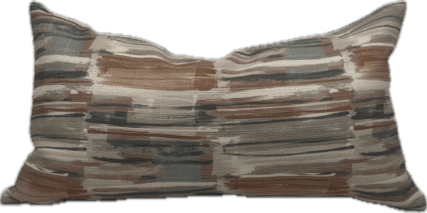 Neutral Hued Brushstroke Lumbar Pillow