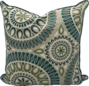 Blue and Green Medallion Pillow