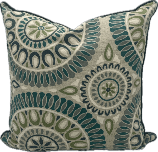 Blue and Green Medallion Pillow