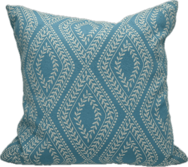 Floral Geometric Light Blue Pillow