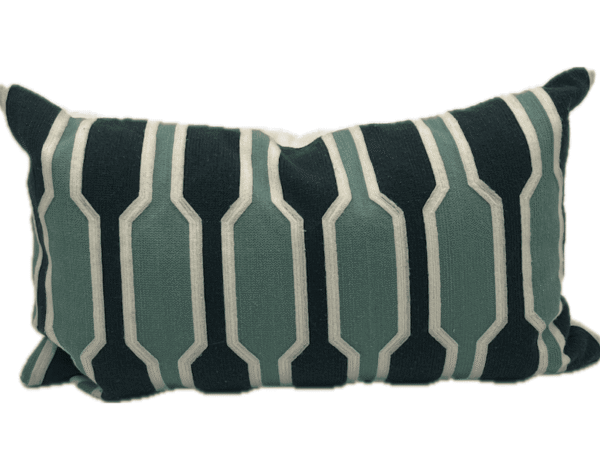 Embroidered Trellis Pattern Lumbar Pillow