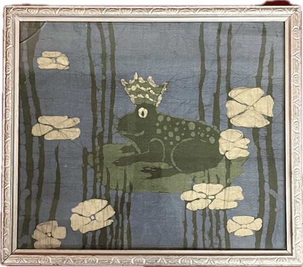 Frog on Lily Pads Fabric Art