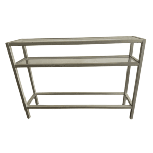 Brushed Silver Glass Console