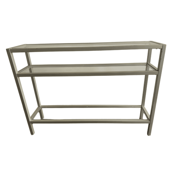 Brushed Silver Glass Console
