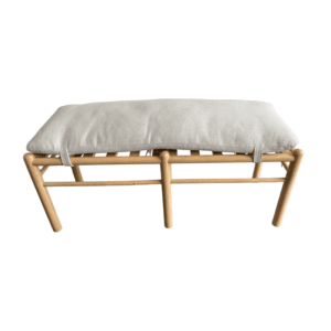 Natural Wood Bench With Cushion
