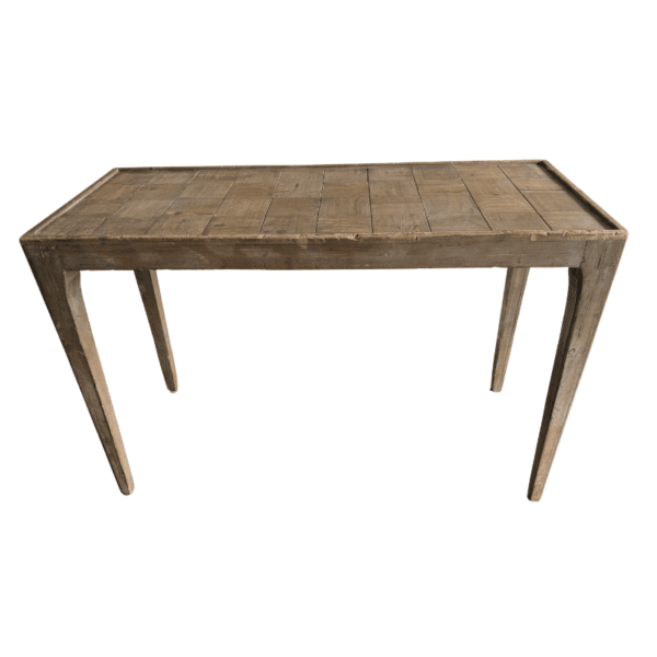 Distressed Wood Block Console