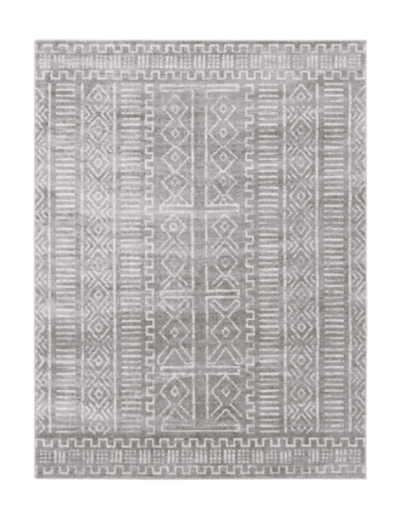 Grey Geometric Patterned Rug