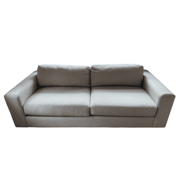 Grey Low Back Box Arm Sofa