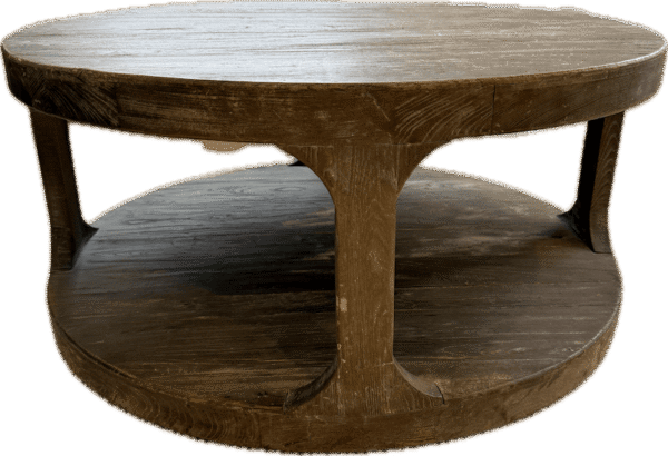 Distressed Plank Round Coffee Table