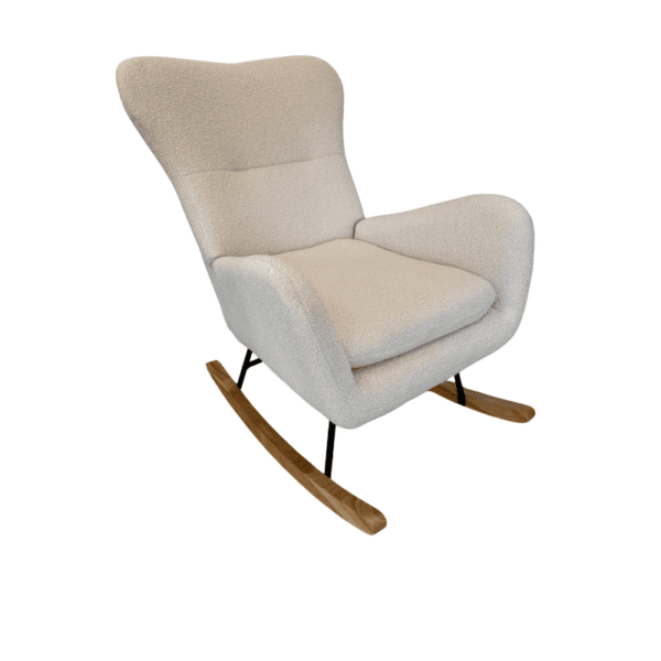 Boucle Rocker with Wood Base