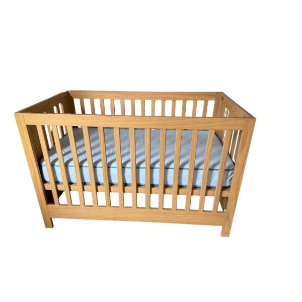 Natural Square Top Foldable Full Sized Crib