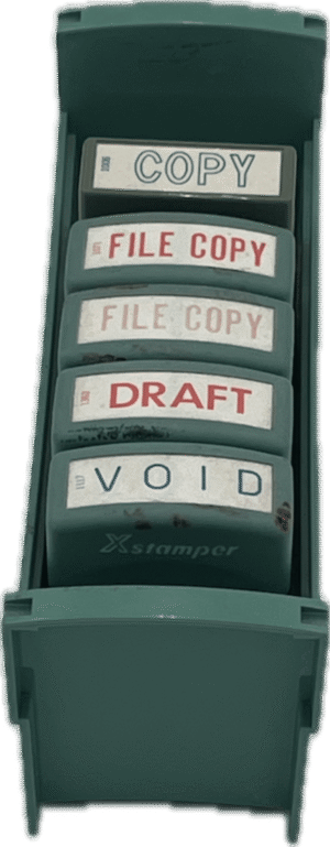 Vintage Stamp Set with Drawer Organizer