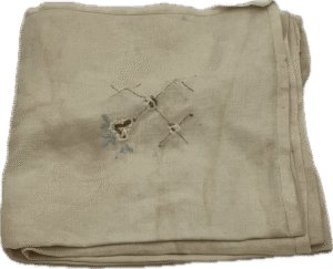 Linen Tablecloth with Blue Floral Embroidery