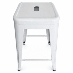White Metal Backless Counter Stool