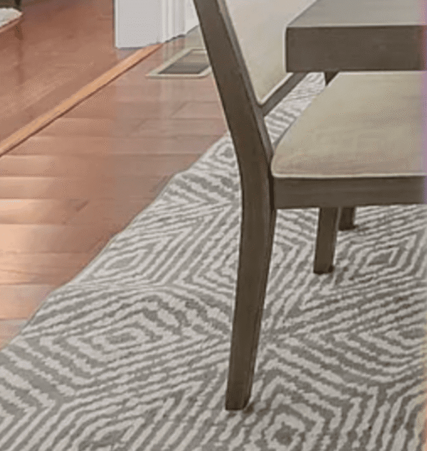 Grey and White Geometric Rug