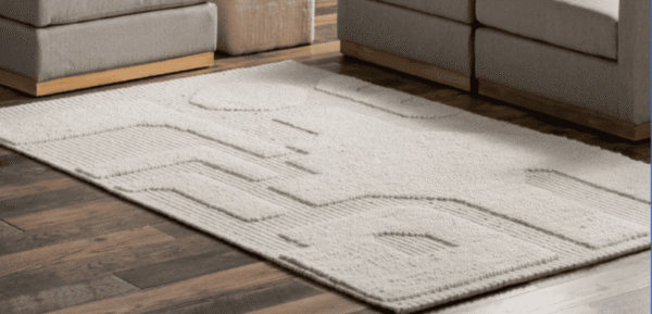 Cream Tone on Tone Geometric Rug