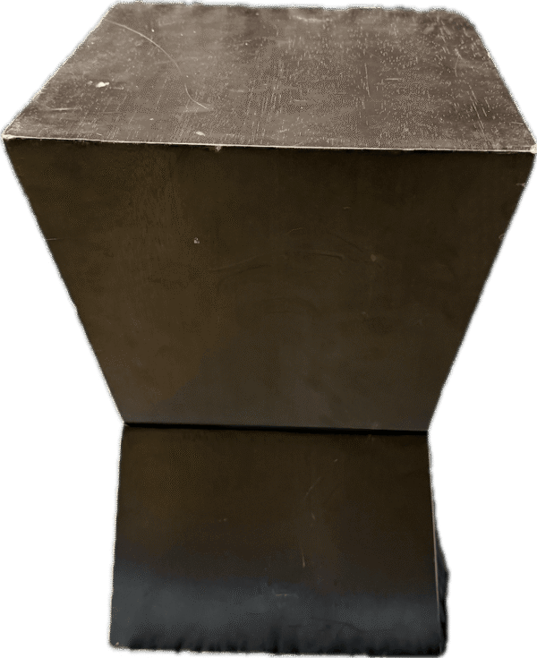 Solid Dark Wood Geometric Side Table