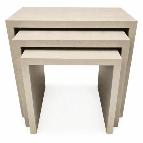 Nesting Silver Wood Modern Side Tables