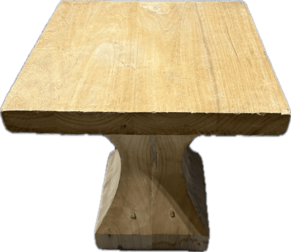 Raw Wood Square Side Table