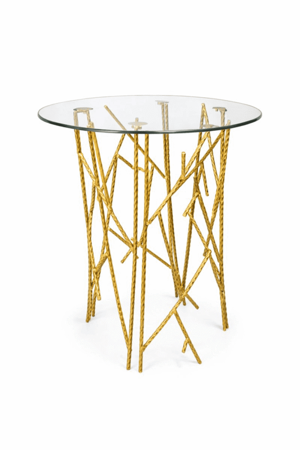Gold Branch Metal Side Table