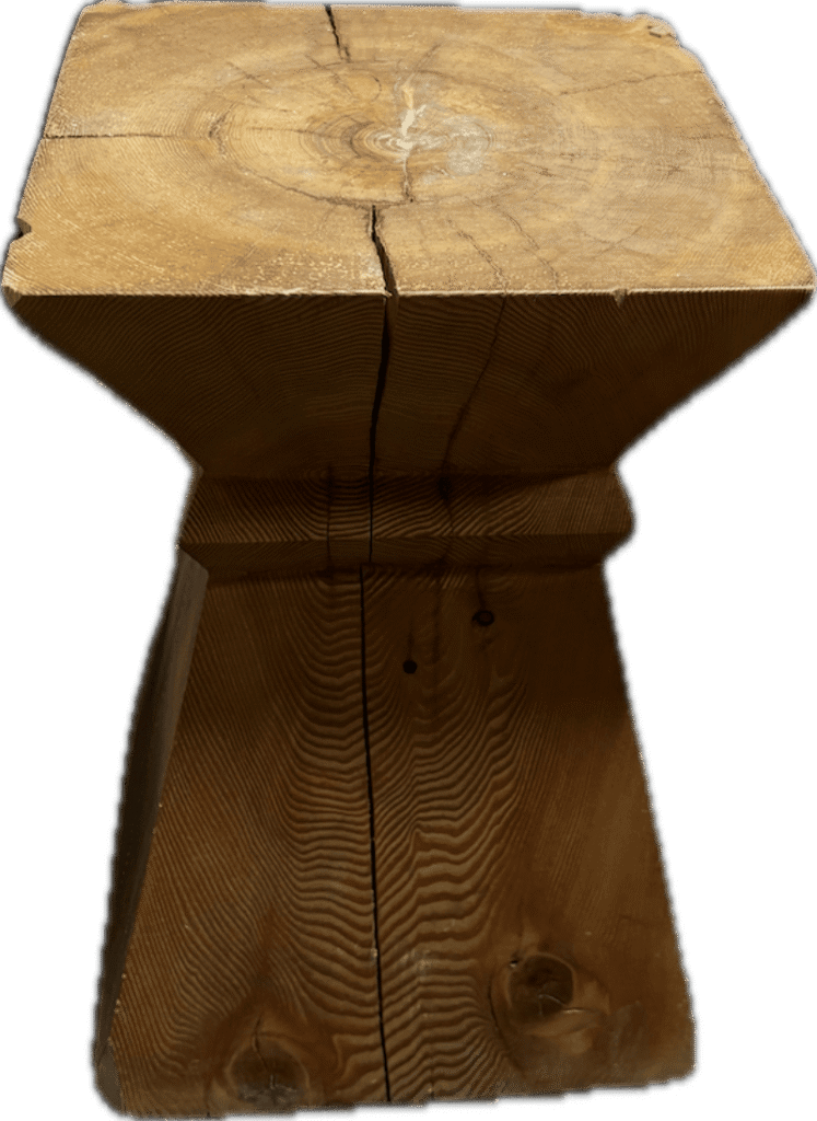 Solid Raw Wood Pedestal Side Table