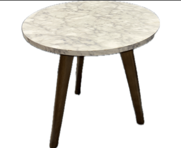 Faux Marble Round Side Table