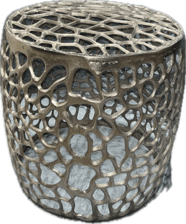 Small Cast Metal Lattice Side Table