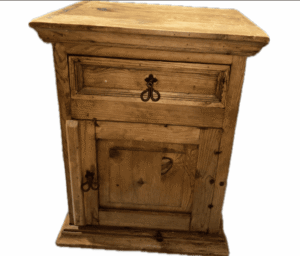 Rustic Wood Bedside Table with Drawer