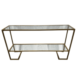 Gold Glass and Mirror Console