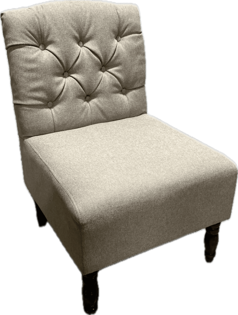 Beige Tufted Accent Chair