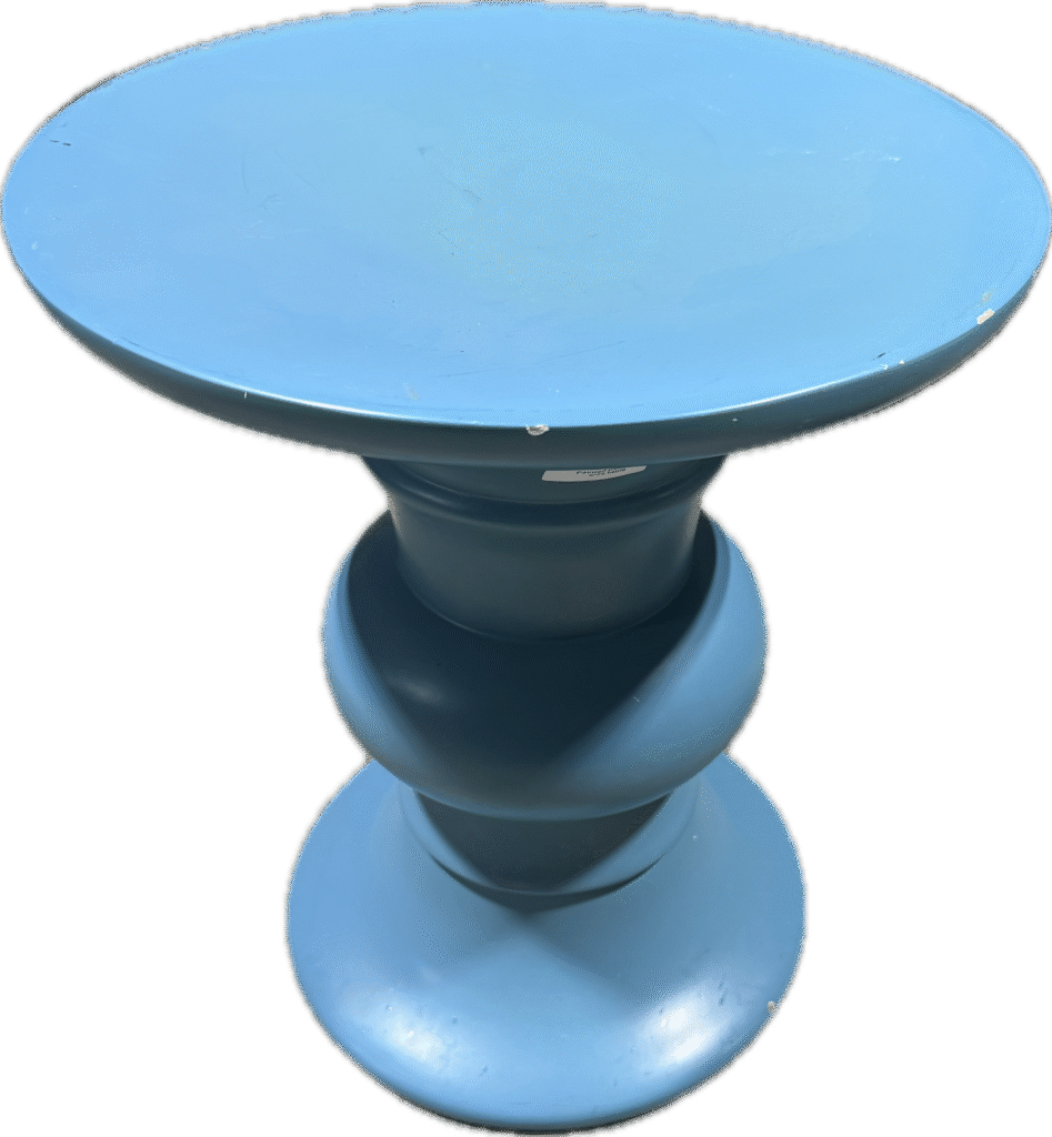 Painted Blue Pedestal Side Table