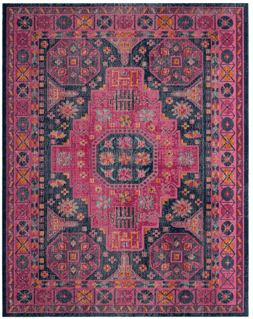 Boho Pattern Magenta Rug