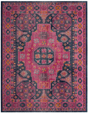 Boho Pattern Magenta Rug