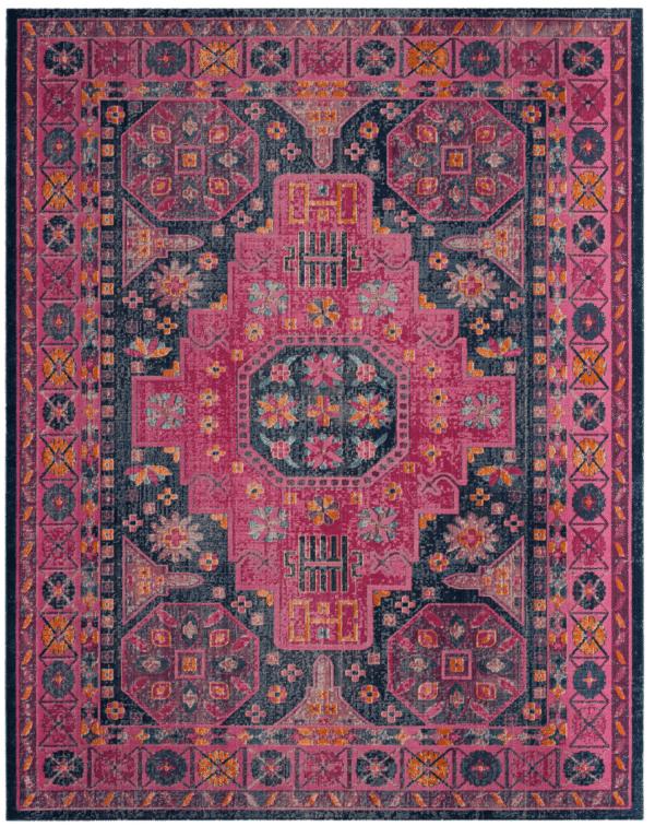 Boho Pattern Magenta Rug