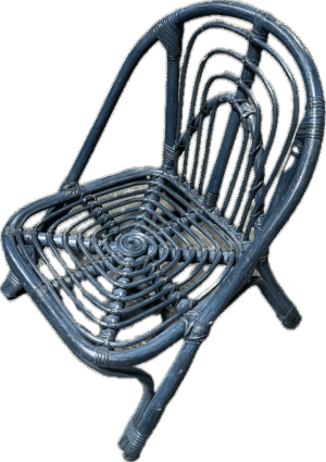 Blue Rattan Children's Chair