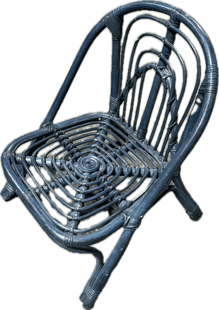 Blue Rattan Children's Chair