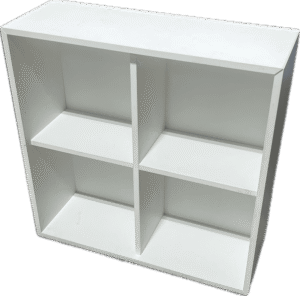 Closed Back White 4 Cube Bookcase