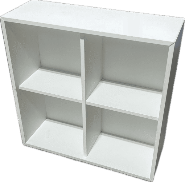 Closed Back White 4 Cube Bookcase