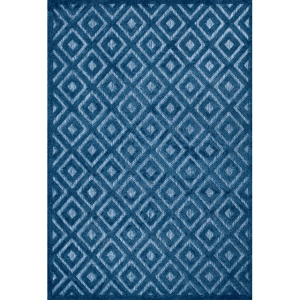 Geometric Diamond Navy Area Rug