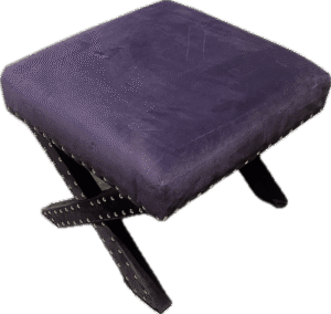 Purple Velvet Nailhead Ottoman