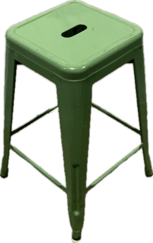 Green Metal Backless Stools
