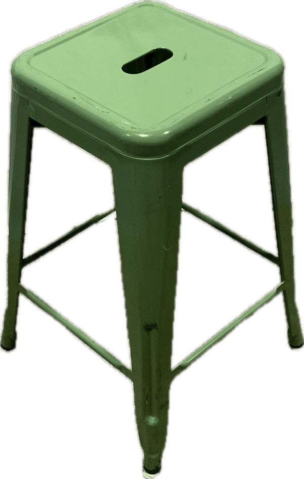 Green Metal Backless Stools