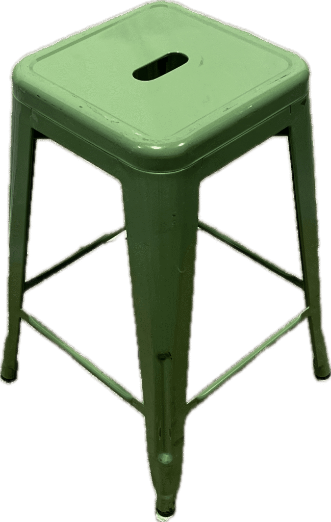 Green Metal Backless Stools