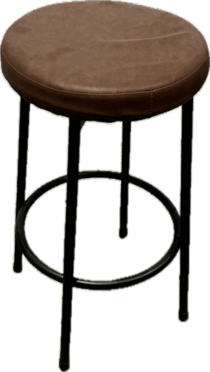 Leather Top Black Metal Bar Stool
