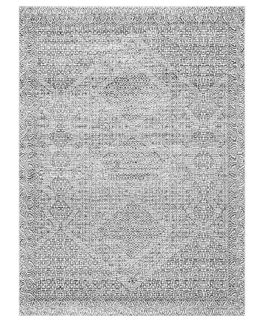 Black and White Abstract Indoor Outdoor Rug