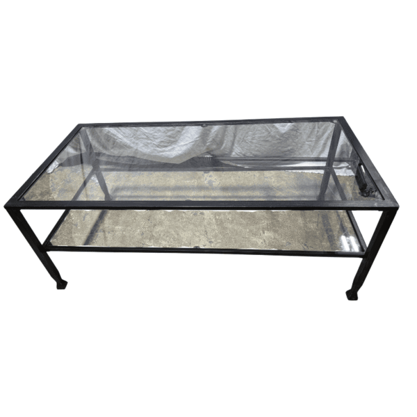 Two Level Glass Black Cocktail Table