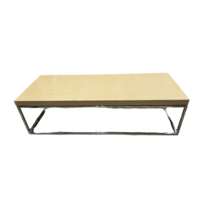 Light Wood Coffee Table with Chrome Base