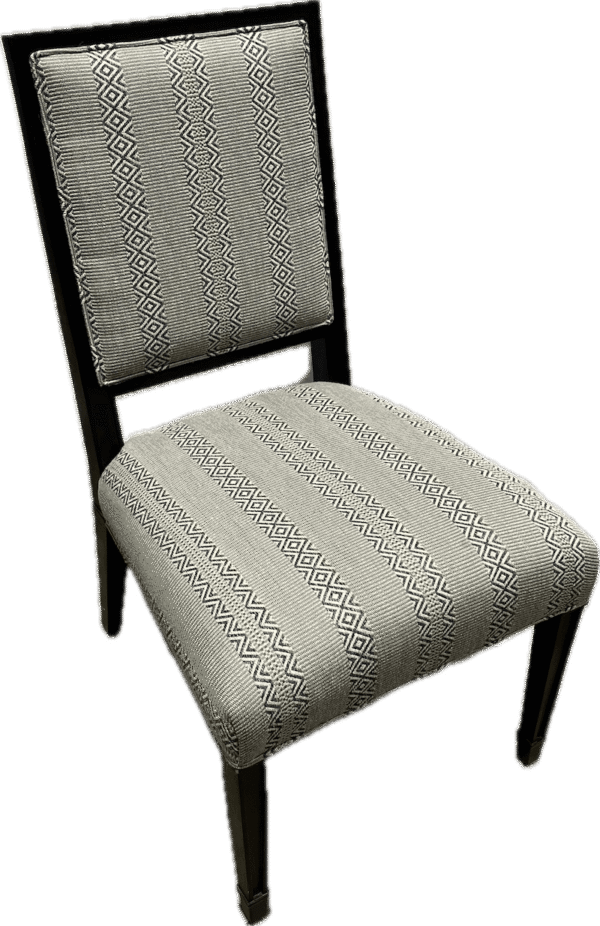 Grey Geometric Stripe Dining Chair