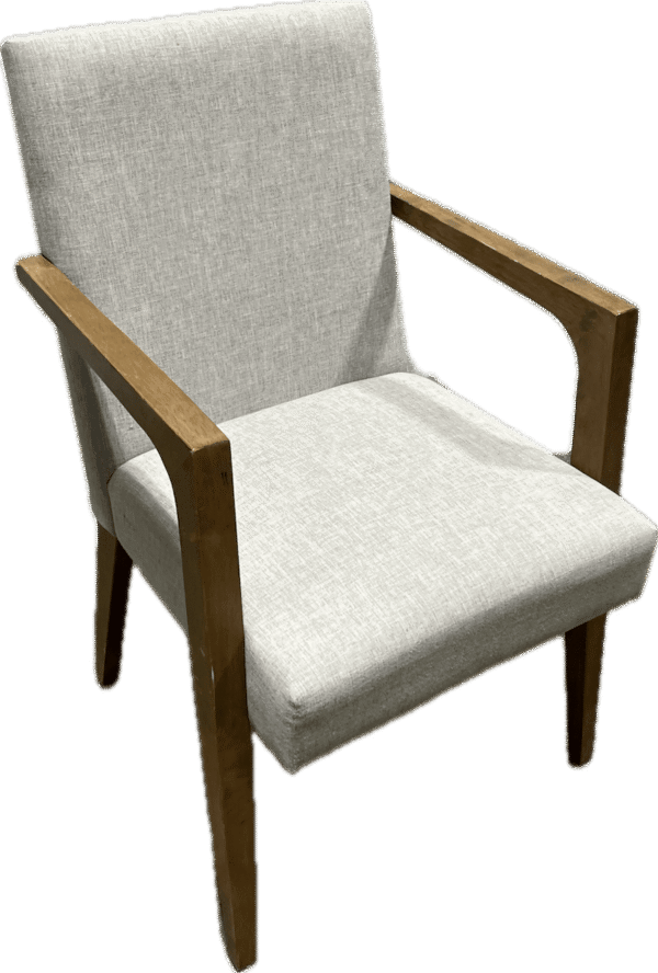 Light Grey and Wood Modern Armchair