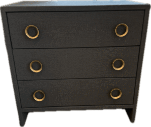 Linen Wrapped Elegant Chest with Gold Pulls
